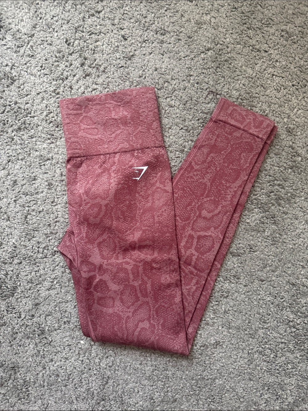 Gymshark Dusty Rose Snake Print High-Waist Leggings